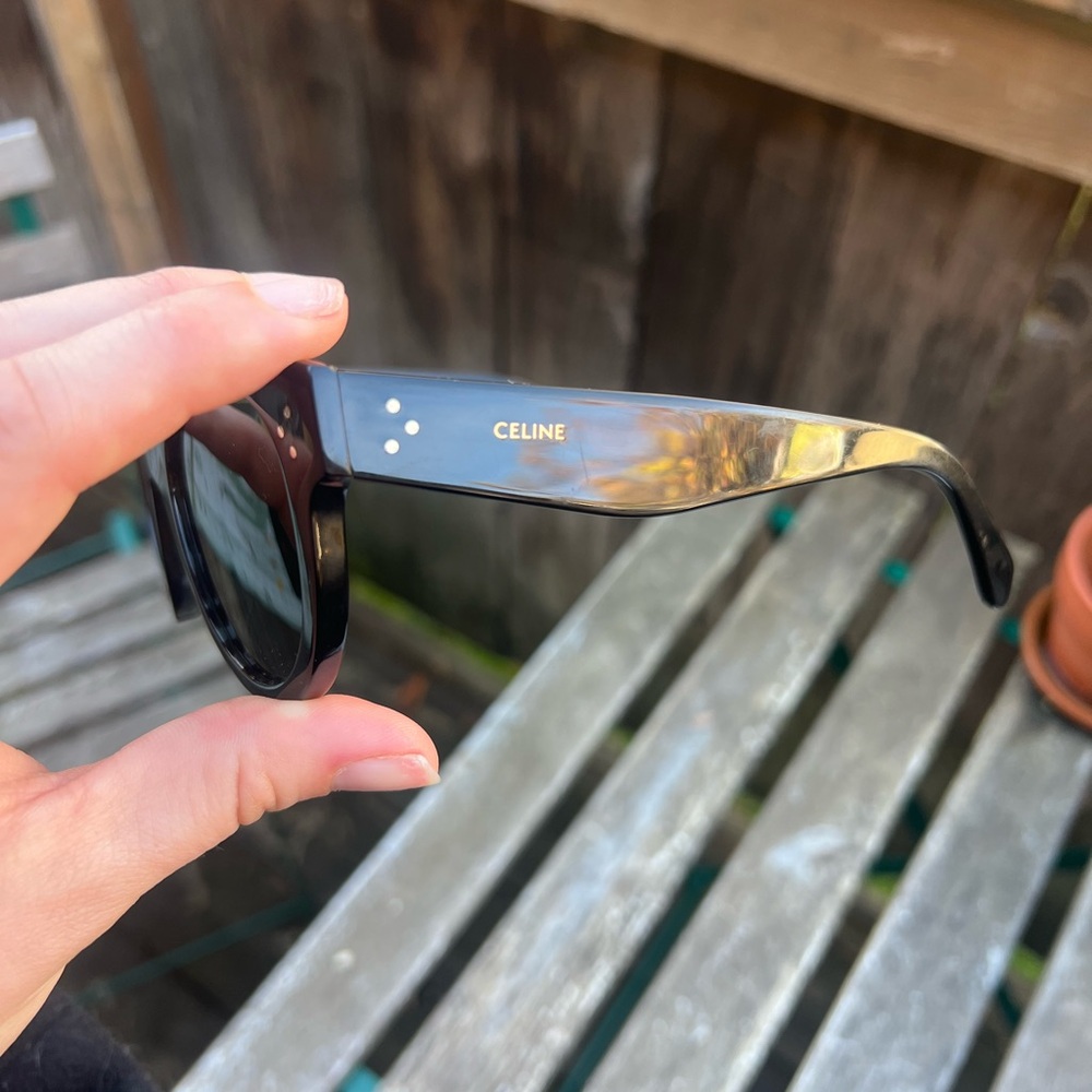 Celine Women's Round Black Sunglasses - Picture 14 of 15